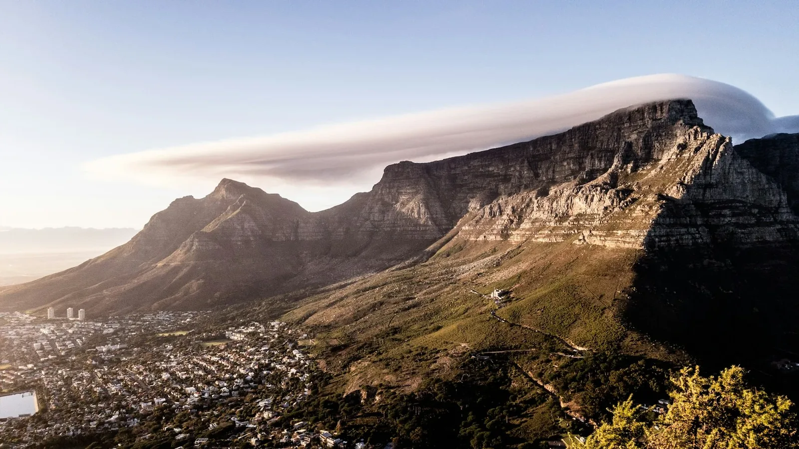 Table Mountain rising above Cape Town