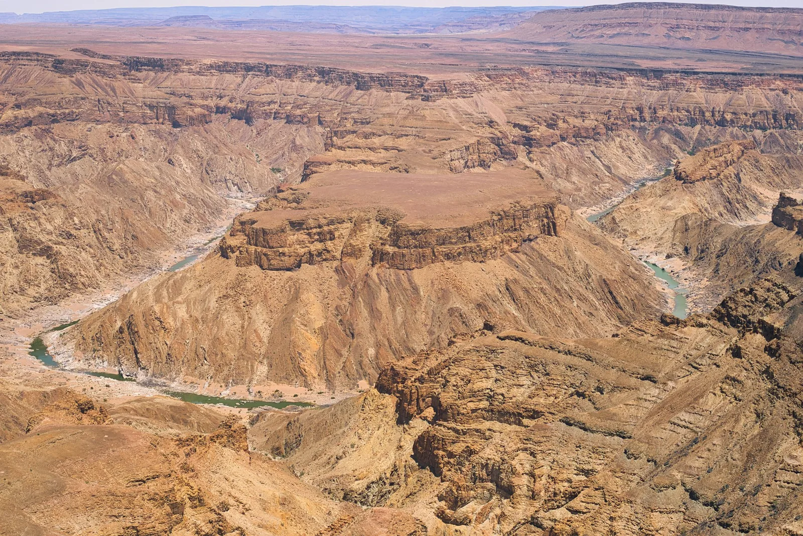 A broad view across the winding Fish River Canyon